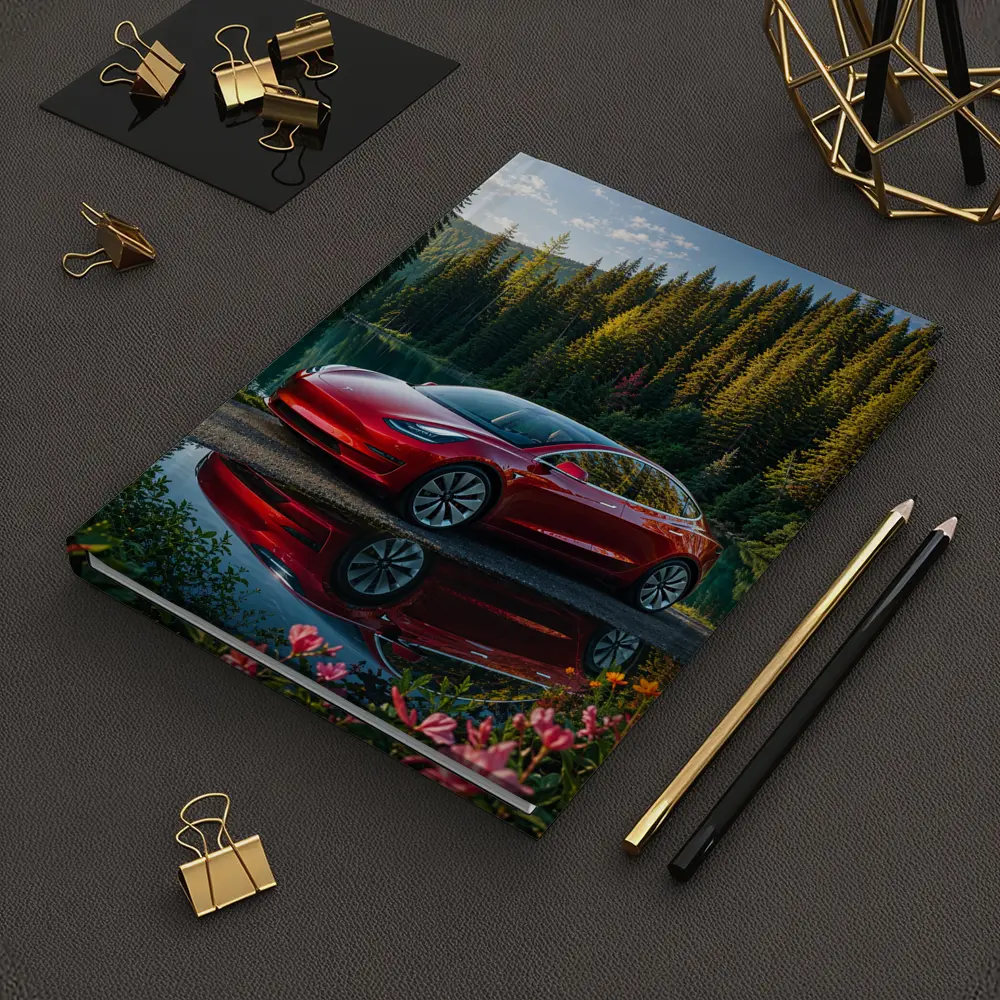 Red Tesla Model 3 by Forest Lake – Notebooks