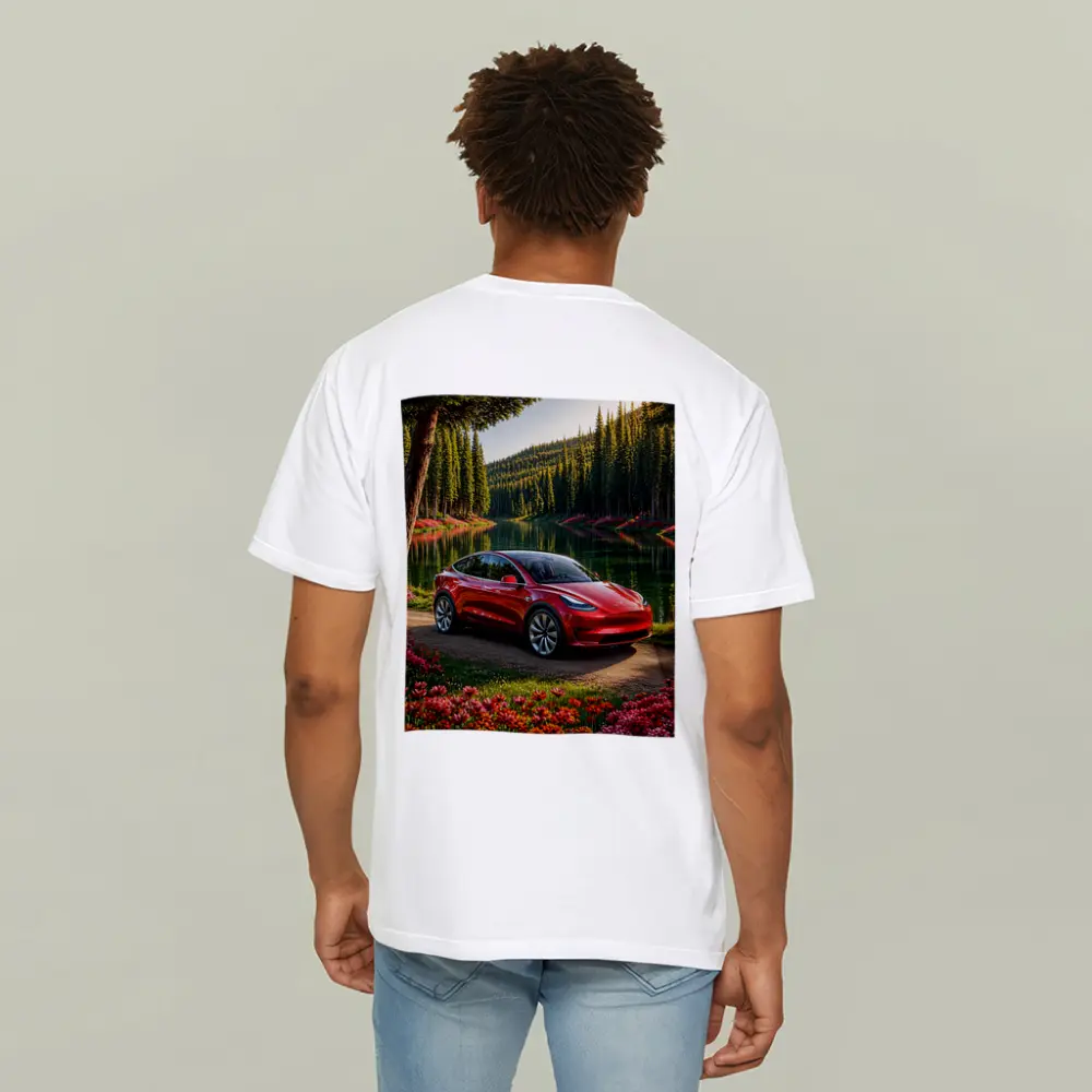 Red Tesla Model Y By Forest Lake – T-Shirts