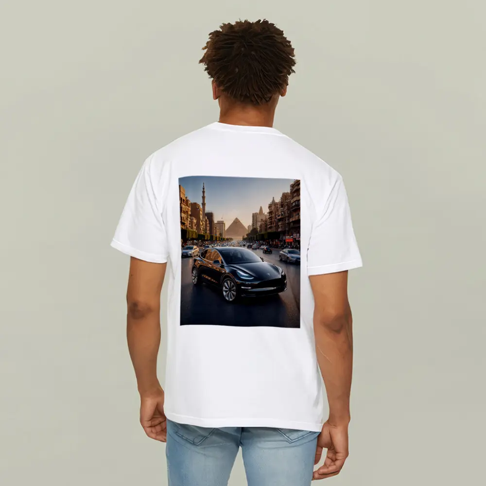 Tesla Model Y Driving Cairo Egypt Streets – T-Shirts