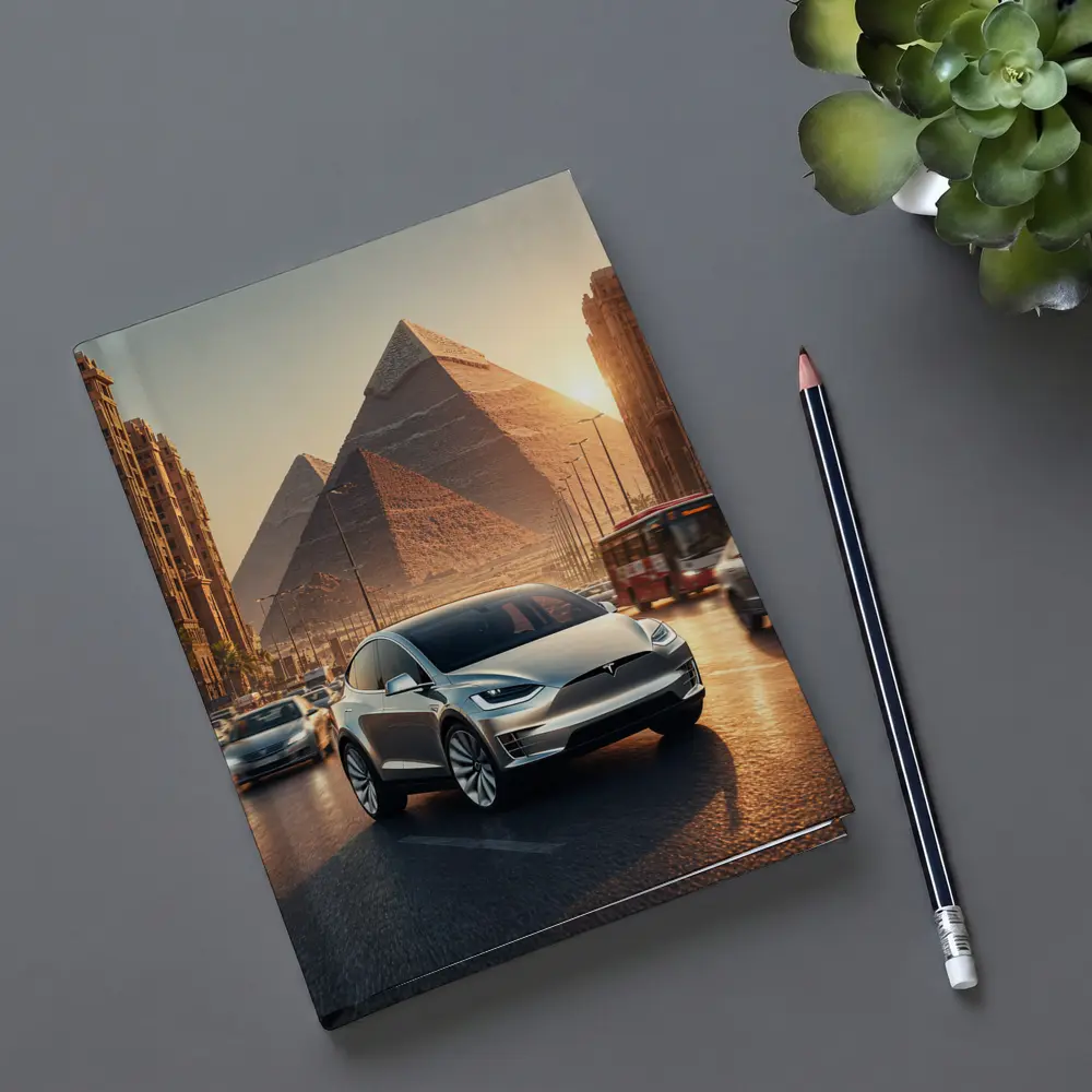 Tesla Model X Driving Near Egyptian Pyramids – Notebooks