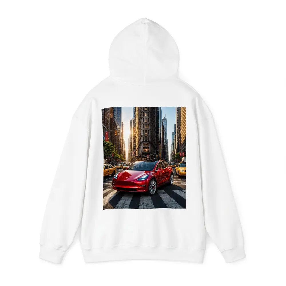Tesla Model Three Red New York City – Hoodies