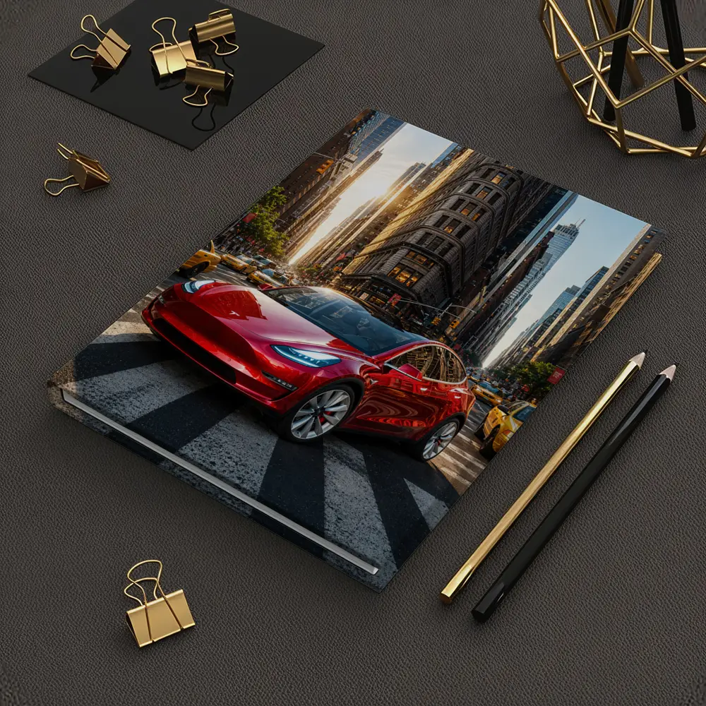 Tesla Model Three Red New York City – Notebooks