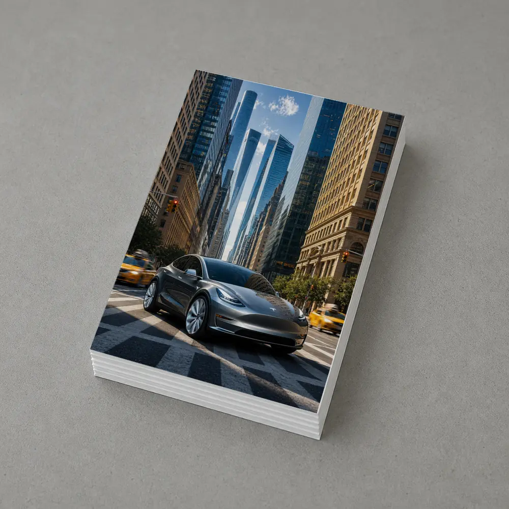 Tesla Model Y Silver New York City Street – Postcards