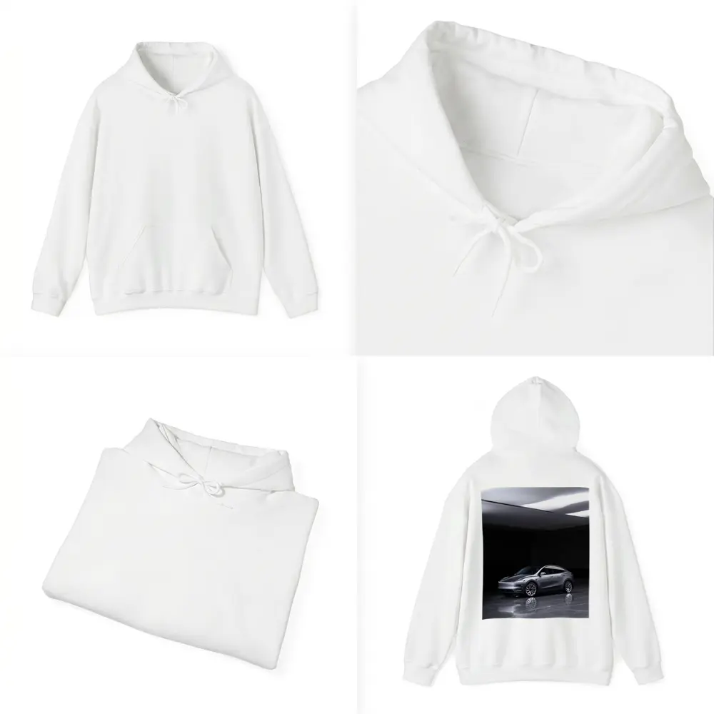 Tesla Model Y Silver Studio Dark Room – Hoodies