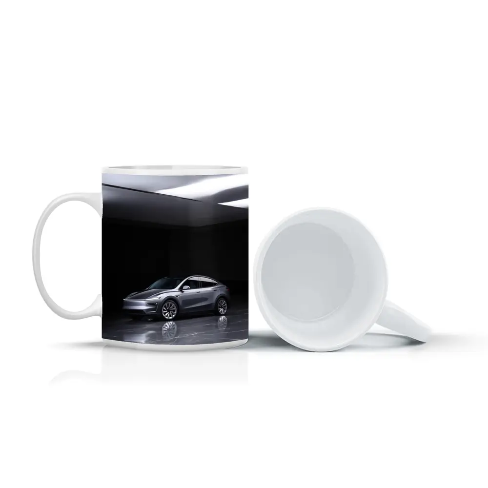 Tesla Model Y Silver Studio Dark Room – Mugs