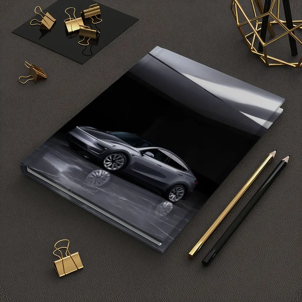 Tesla Model Y Silver Studio Dark Room – Notebooks