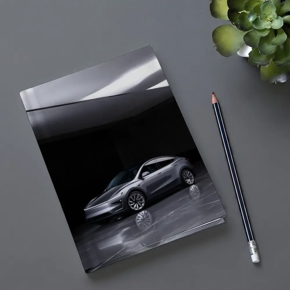 Tesla Model Y Silver Studio Dark Room – Notebooks