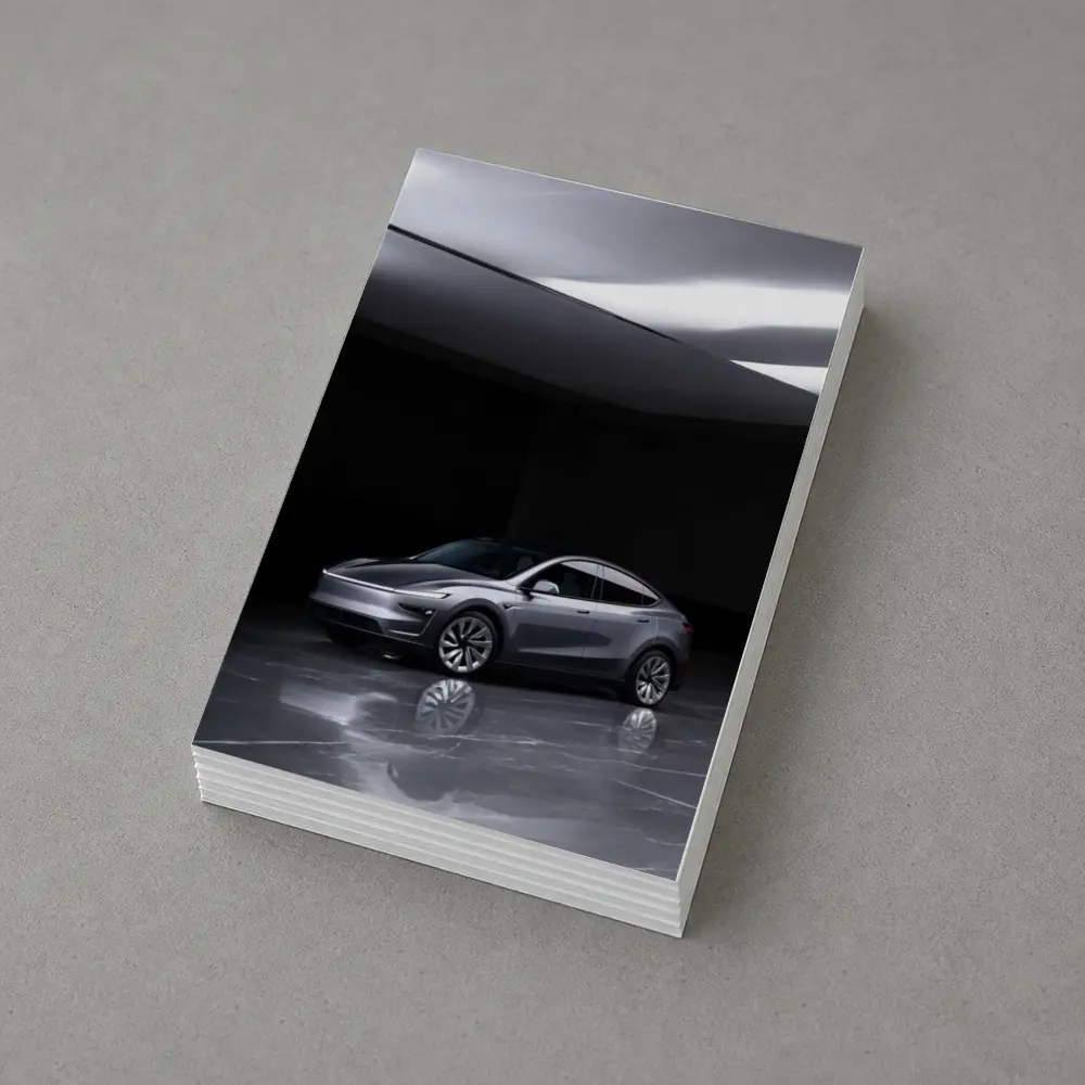 Tesla Model Y Silver Studio Dark Room – Postcards