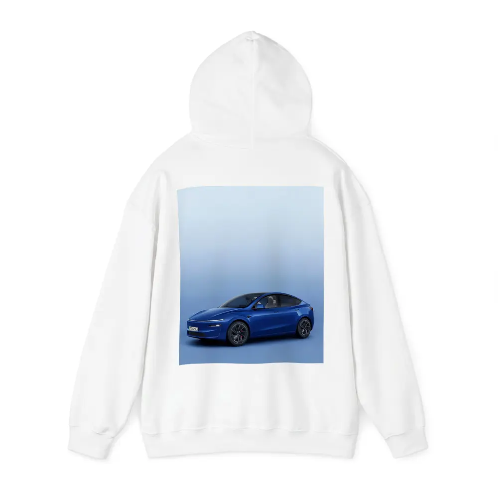 Tesla Model Y Blue Studio Background – Hoodies