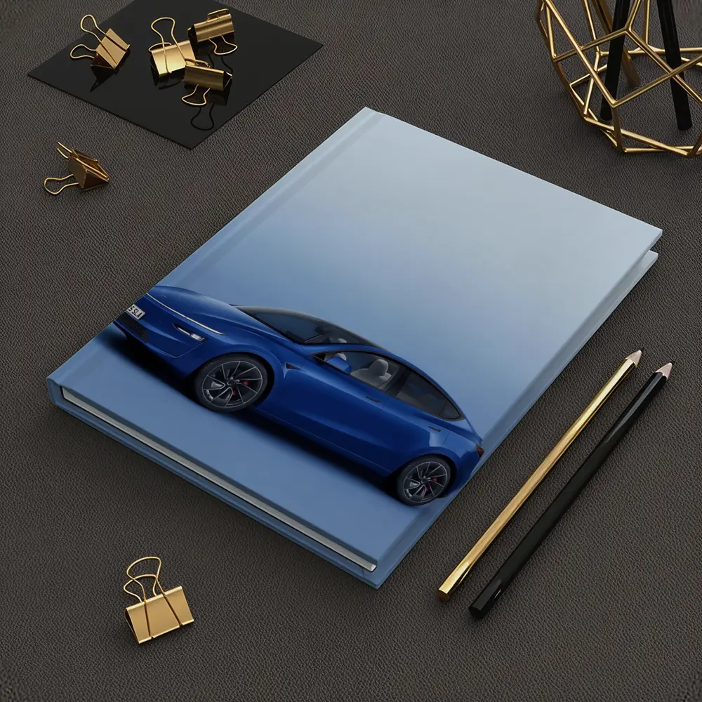 Tesla Model Y Blue Studio Background – Notebooks