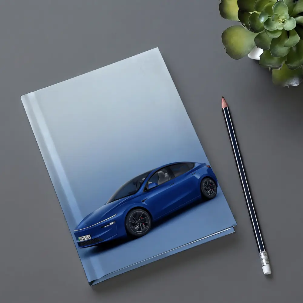 Tesla Model Y Blue Studio Background – Notebooks