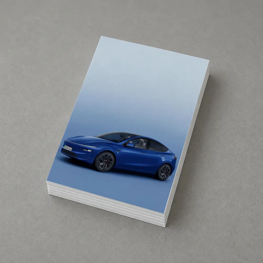Tesla Model Y Blue Studio Background – Postcards