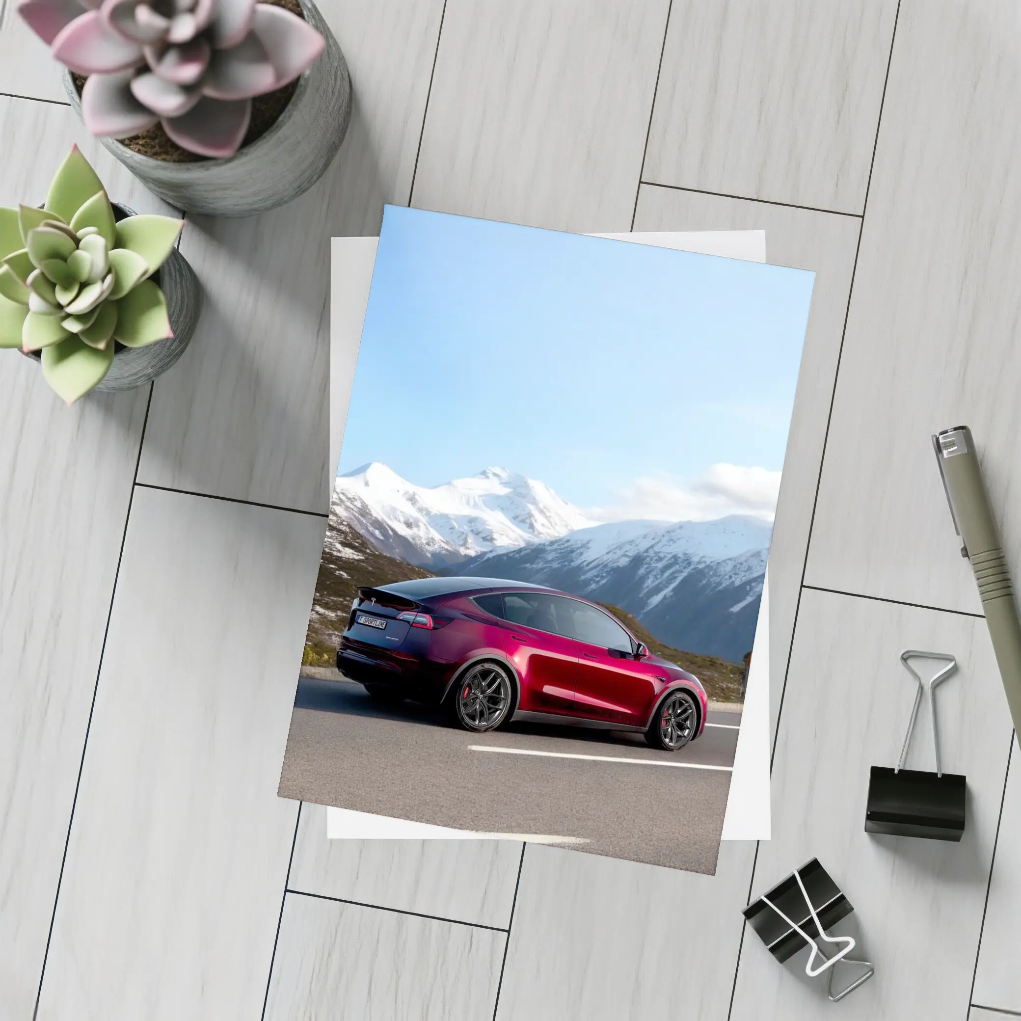 Tesla Model Y Red Mountain Road Drive – Postcards