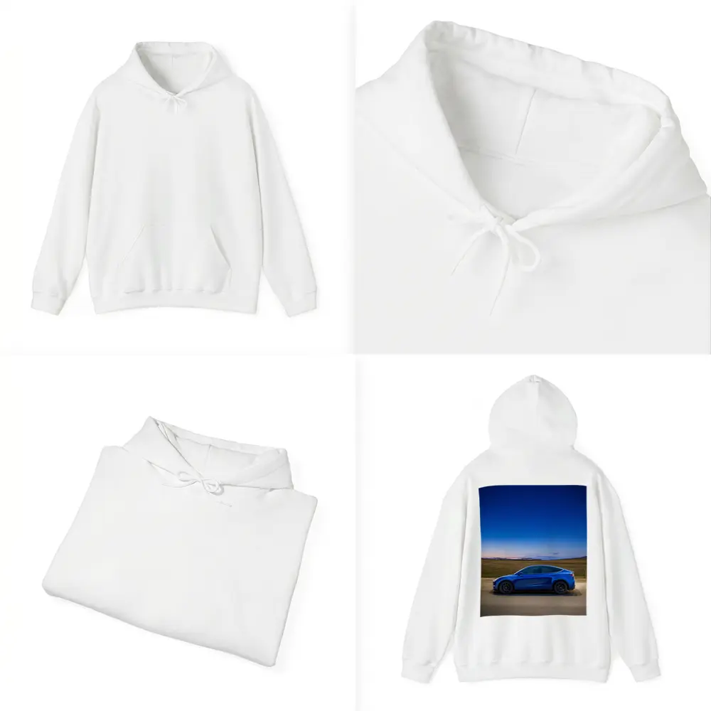 Tesla Model Y Blue Under Starry Night Sky – Hoodies