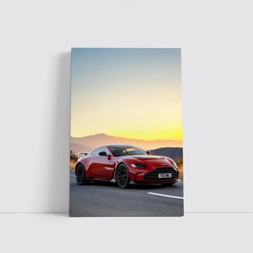 Aston Martin Vantage V12 Sunset Mountain Road – Wall Art