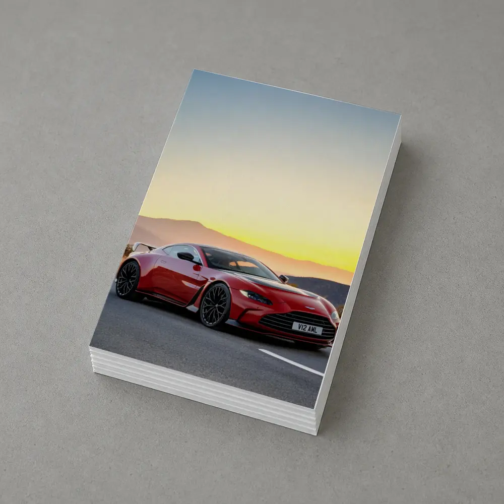 Aston Martin Vantage V12 Sunset Mountain Road – Postcards