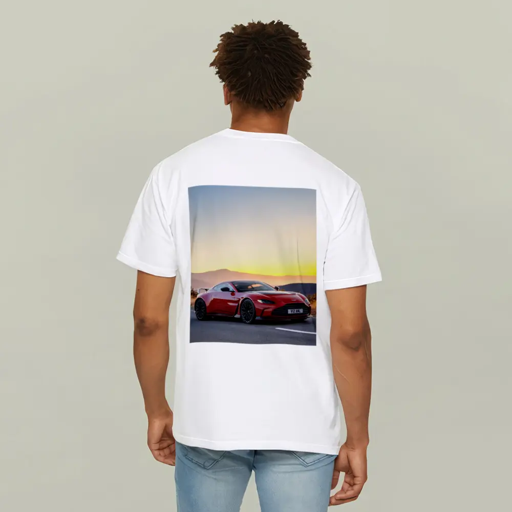 Aston Martin Vantage V12 Sunset Mountain Road – T-Shirts