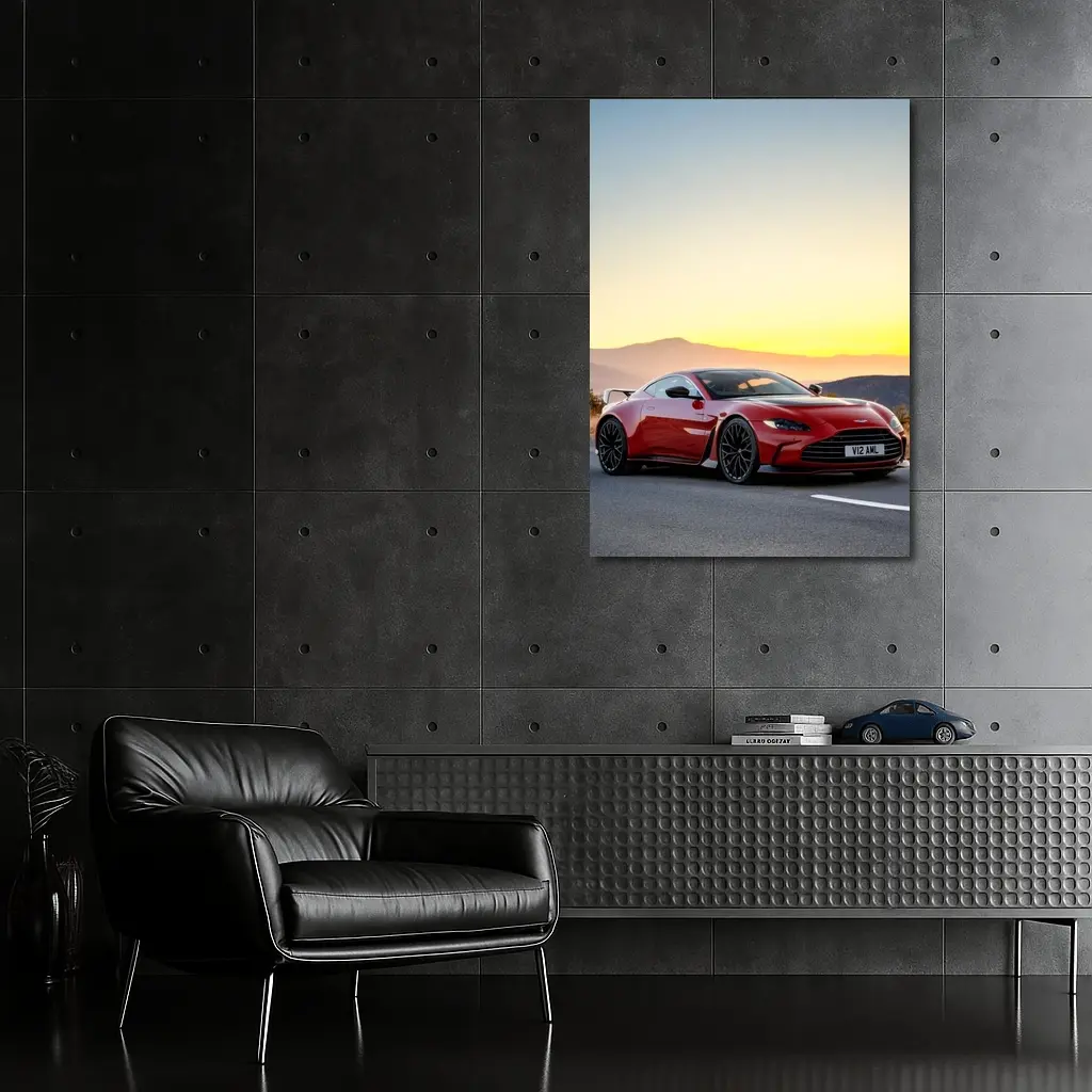 Aston Martin Vantage V12 Sunset Mountain Road – Wall Art