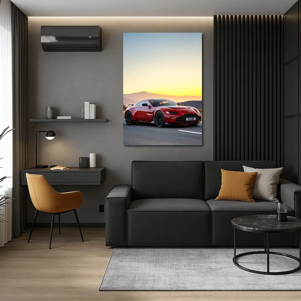 Aston Martin Vantage V12 Sunset Mountain Road – Wall Art