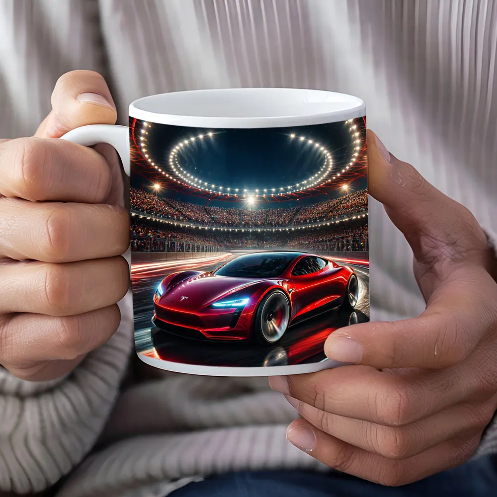 Tesla Roadster Racing Stadium Night Lights – Mugs