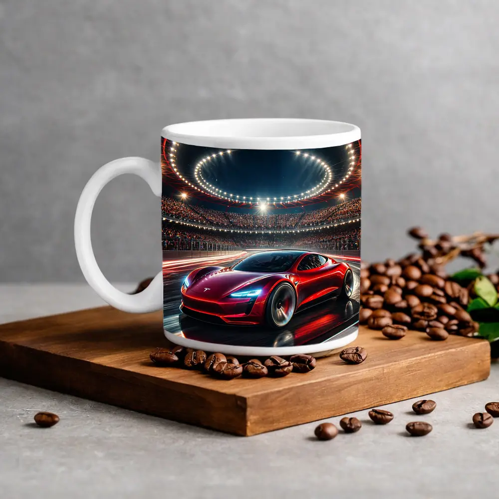 Tesla Roadster Racing Stadium Night Lights – Mugs