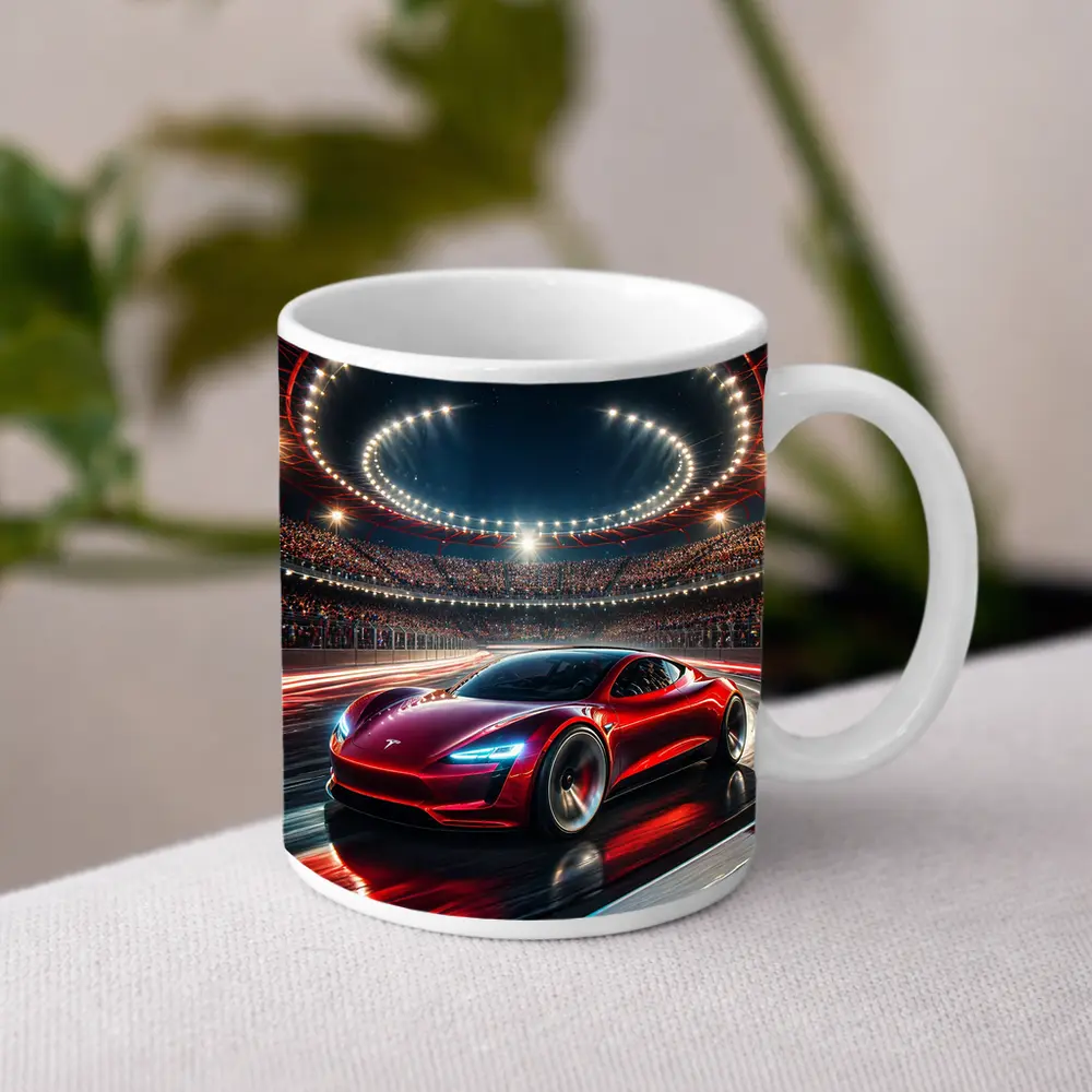 Tesla Roadster Racing Stadium Night Lights – Mugs