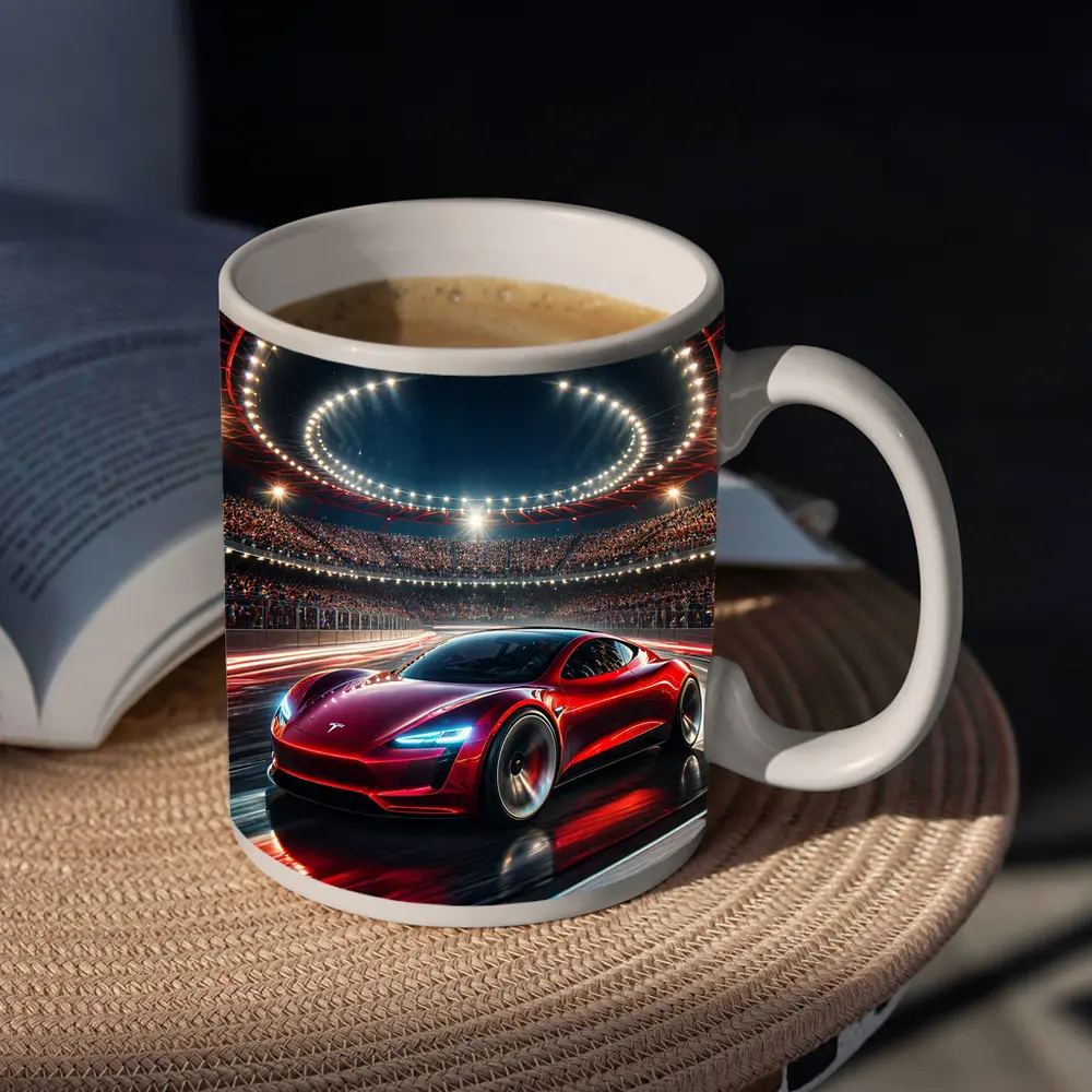 Tesla Roadster Racing Stadium Night Lights – Mugs