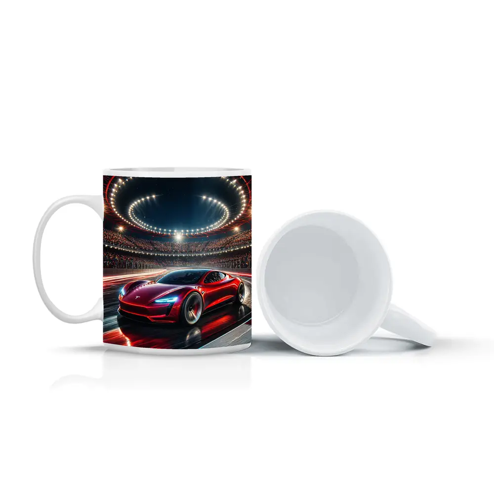 Tesla Roadster Racing Stadium Night Lights – Mugs