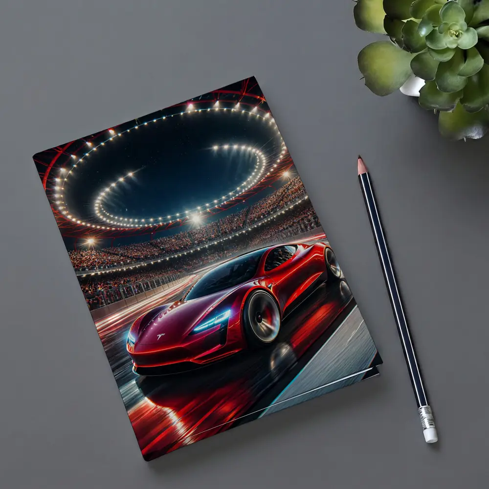 Tesla Roadster Racing Stadium Night Lights – Notebooks