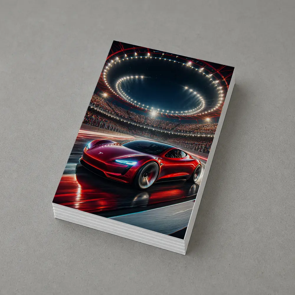 Tesla Roadster Racing Stadium Night Lights – Postcards