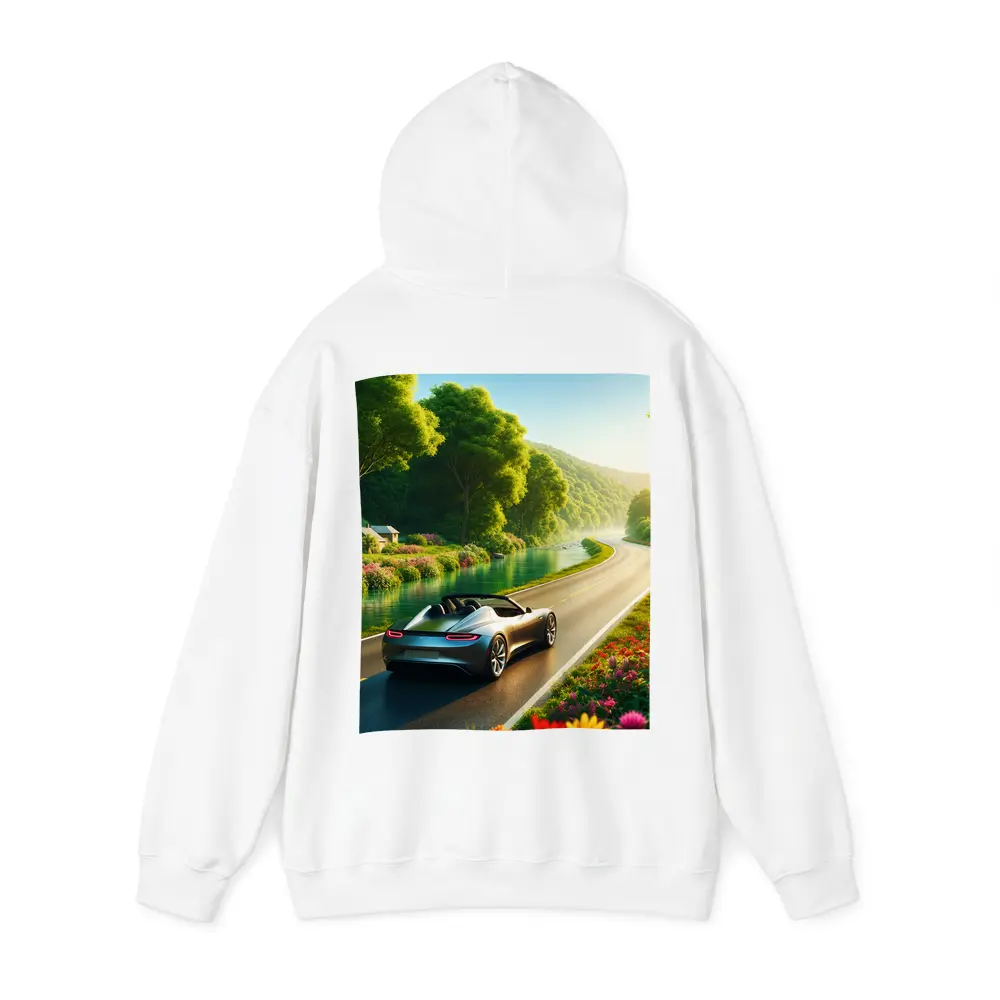 Tesla Roadster Convertible Scenic Country Road Drive – Hoodies