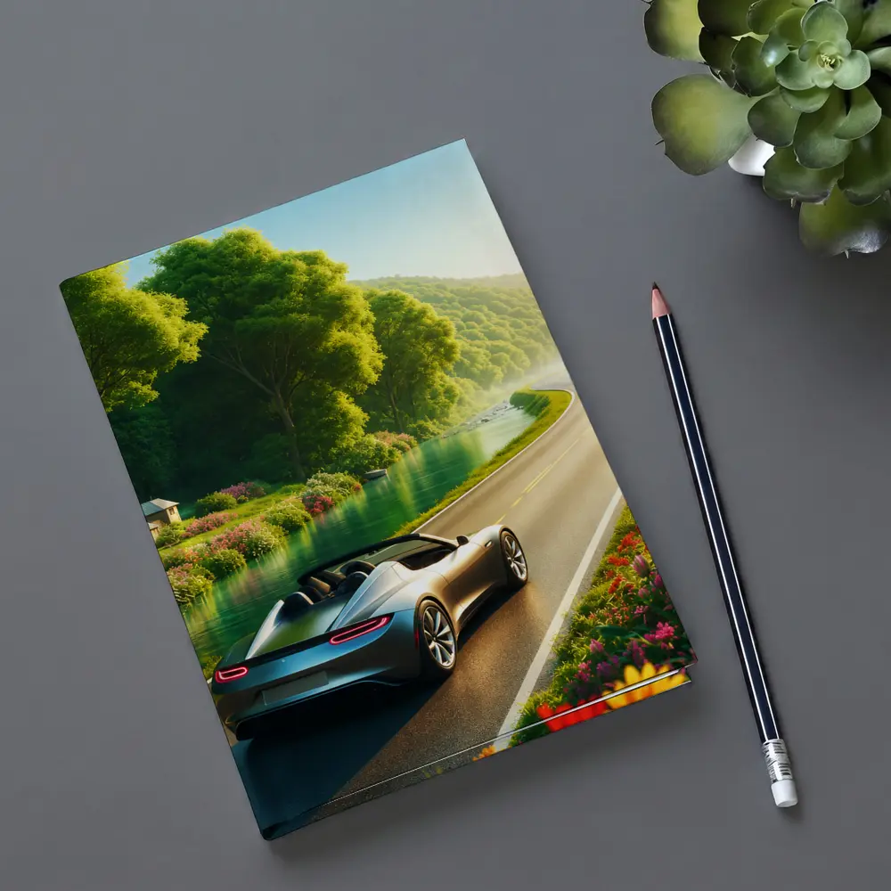 Tesla Roadster Convertible Scenic Country Road Drive – Notebooks