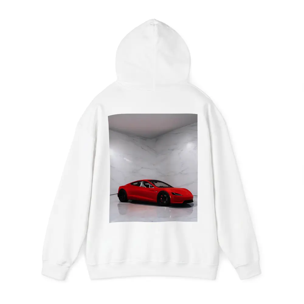 Tesla Roadster Red Car Marble Room – Hoodies