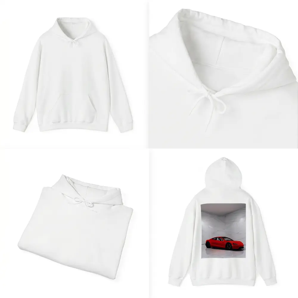 Tesla Roadster Red Car Marble Room – Hoodies
