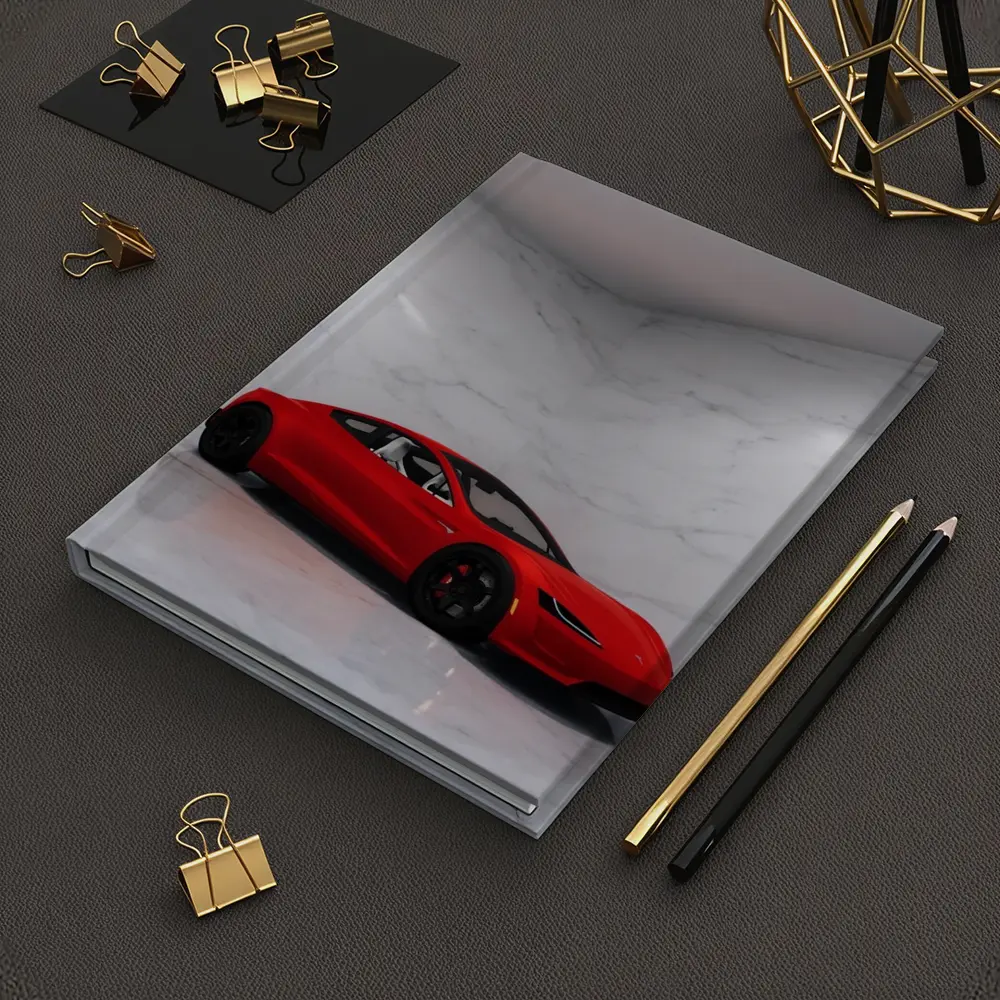 Tesla Roadster Red Car Marble Room – Notebooks