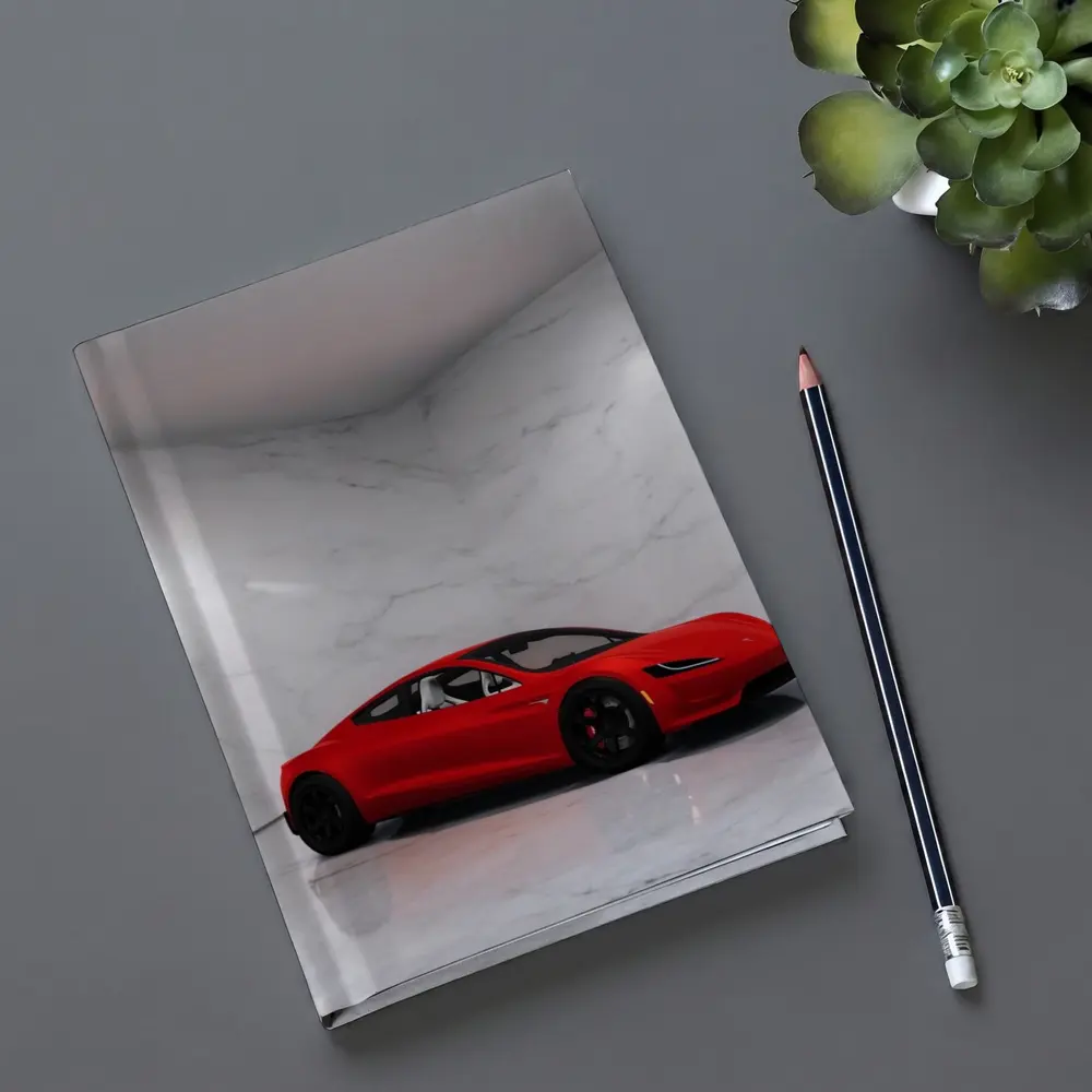Tesla Roadster Red Car Marble Room – Notebooks