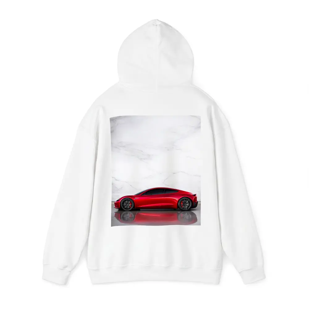 Tesla Roadster Red Car Marble Wall – Hoodies