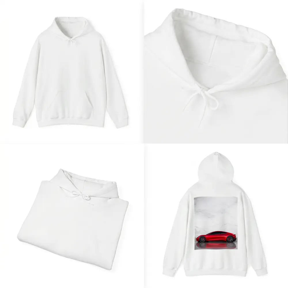 Tesla Roadster Red Car Marble Wall – Hoodies