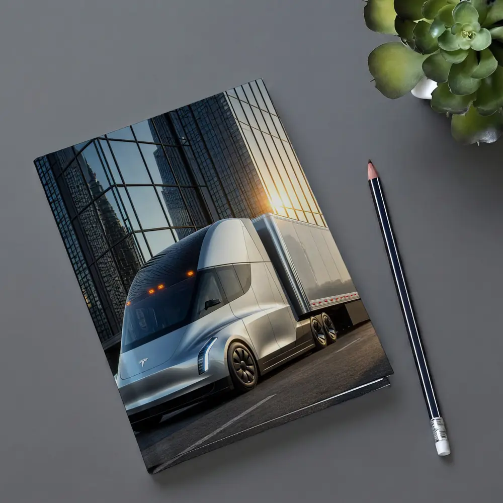 Tesla Semi Truck City Glass Buildings – Notebooks