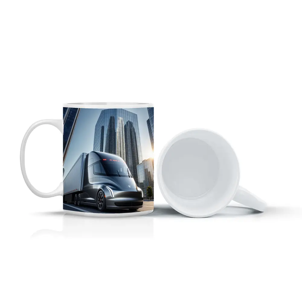 Tesla Semi Electric Truck City Skyline – Mugs