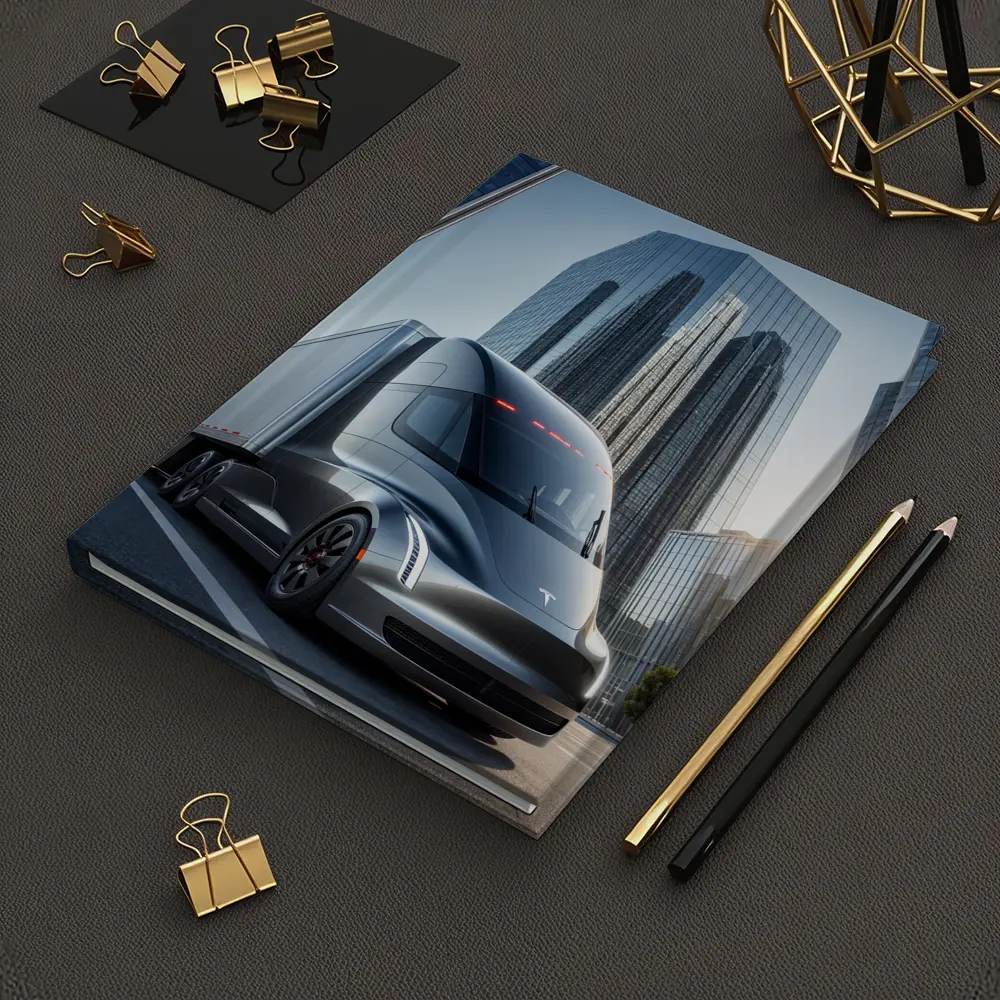 Tesla Semi Electric Truck City Skyline – Notebooks