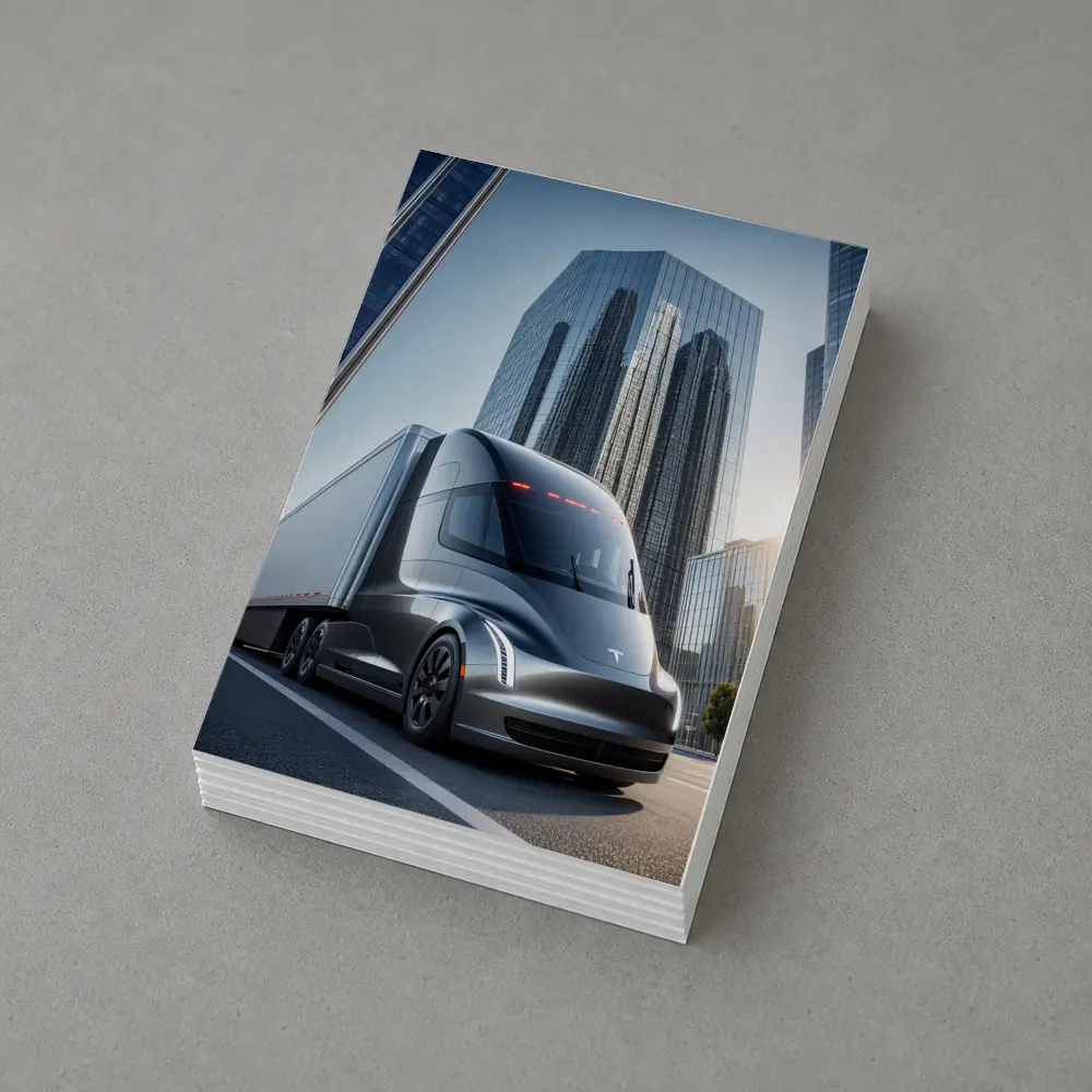 Tesla Semi Electric Truck City Skyline – Postcards