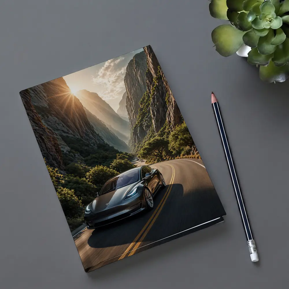 Tesla Model 3 Driving Through Mountain Canyon – Notebooks