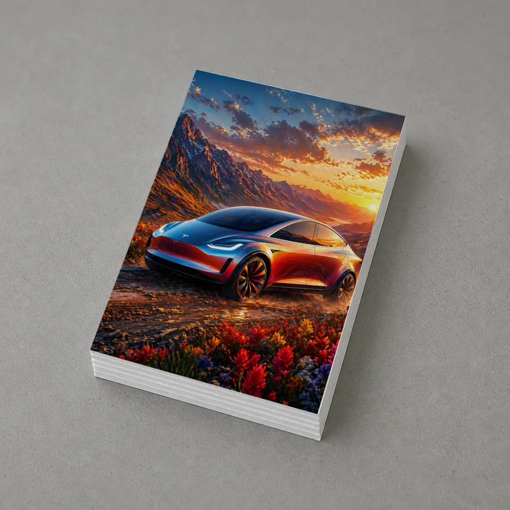 Tesla Model Y Mountain Sunset Landscape – Postcards