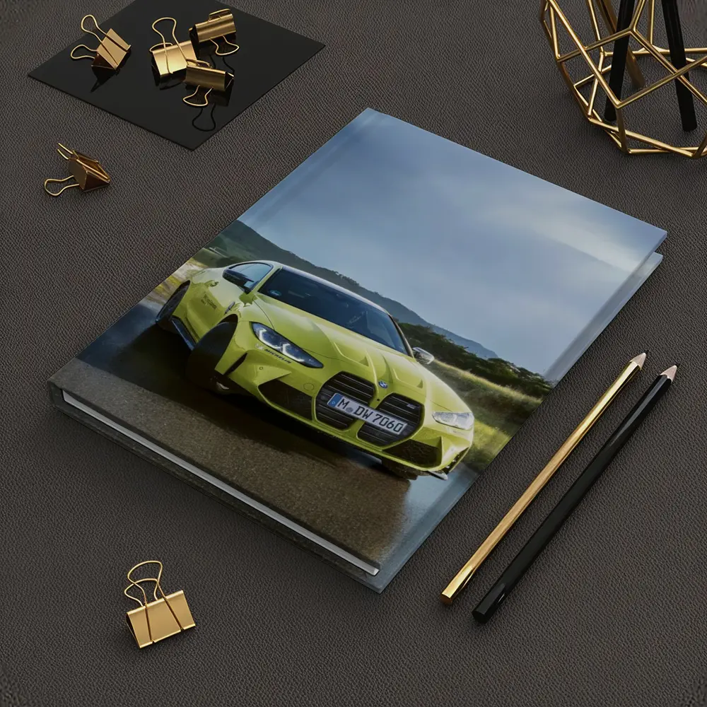 BMW M4 Competition Yellow on Wet Road – Notebooks