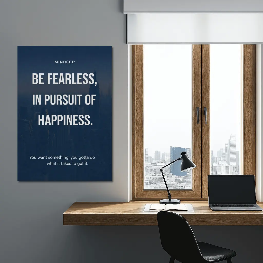 Be Fearless In Pursuit Of Happiness Quote – Wall Art