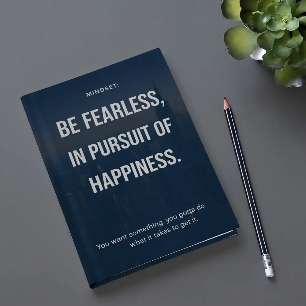 Be Fearless In Pursuit Of Happiness Quote – Notebooks