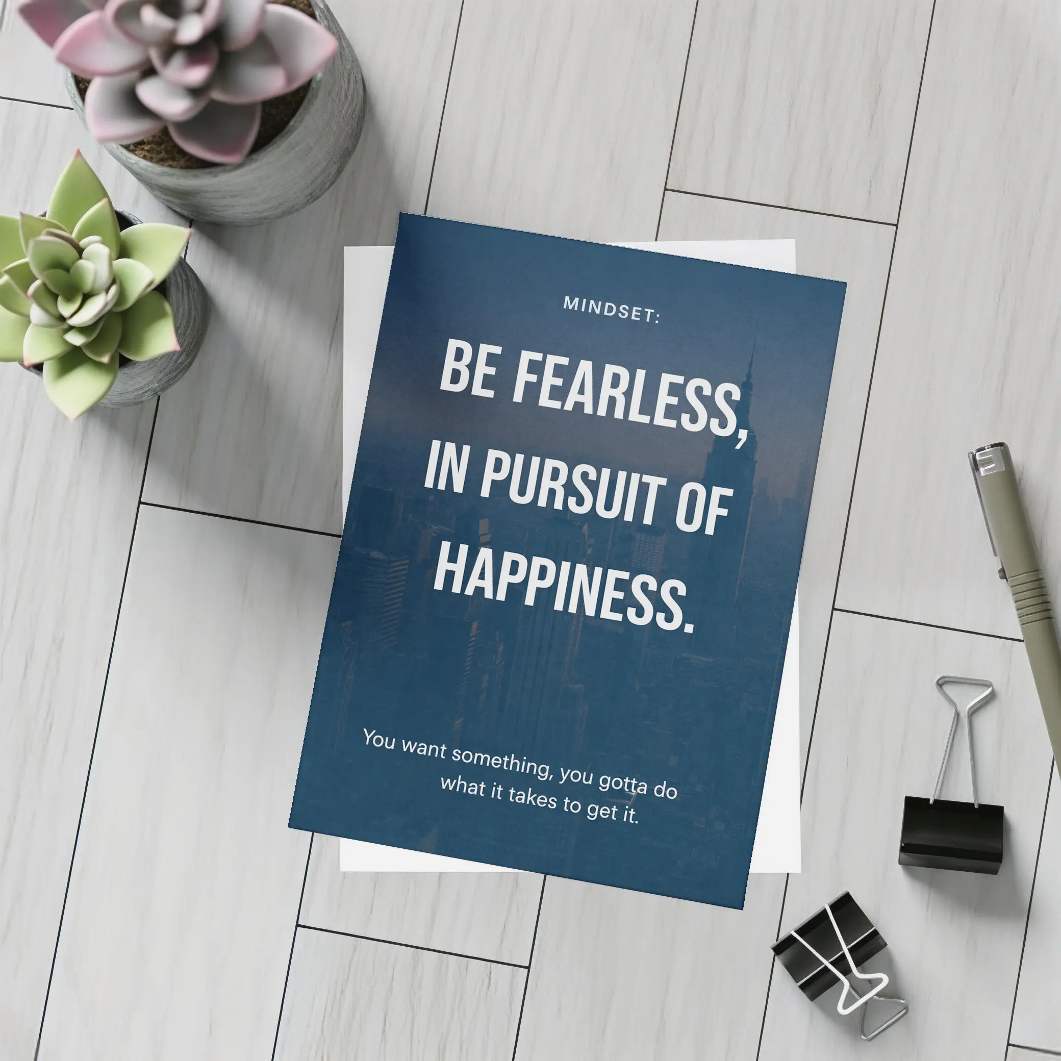 Be Fearless In Pursuit Of Happiness Quote – Postcards