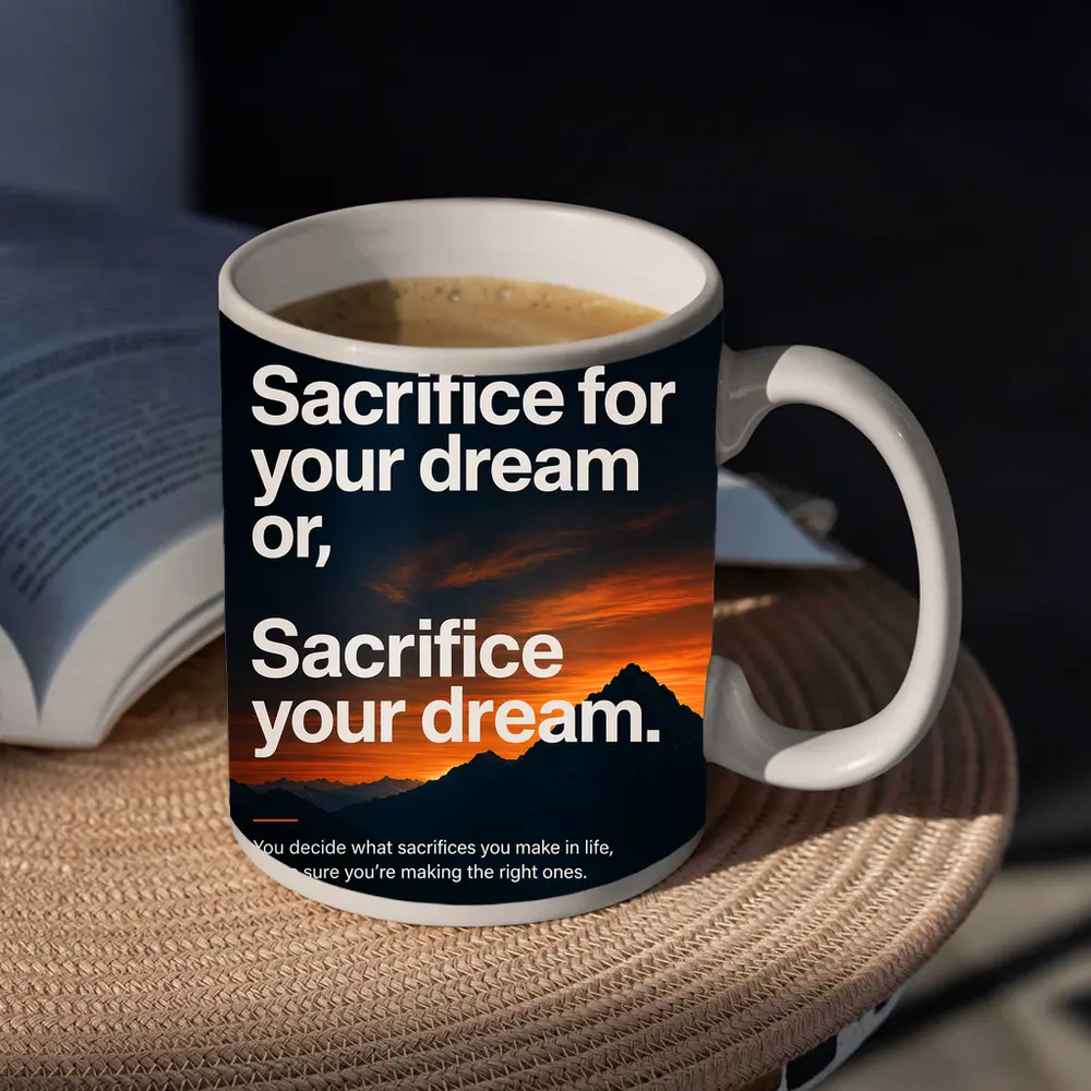 Sacrifice Your Dream Motivational Mountain Sunset – Mugs