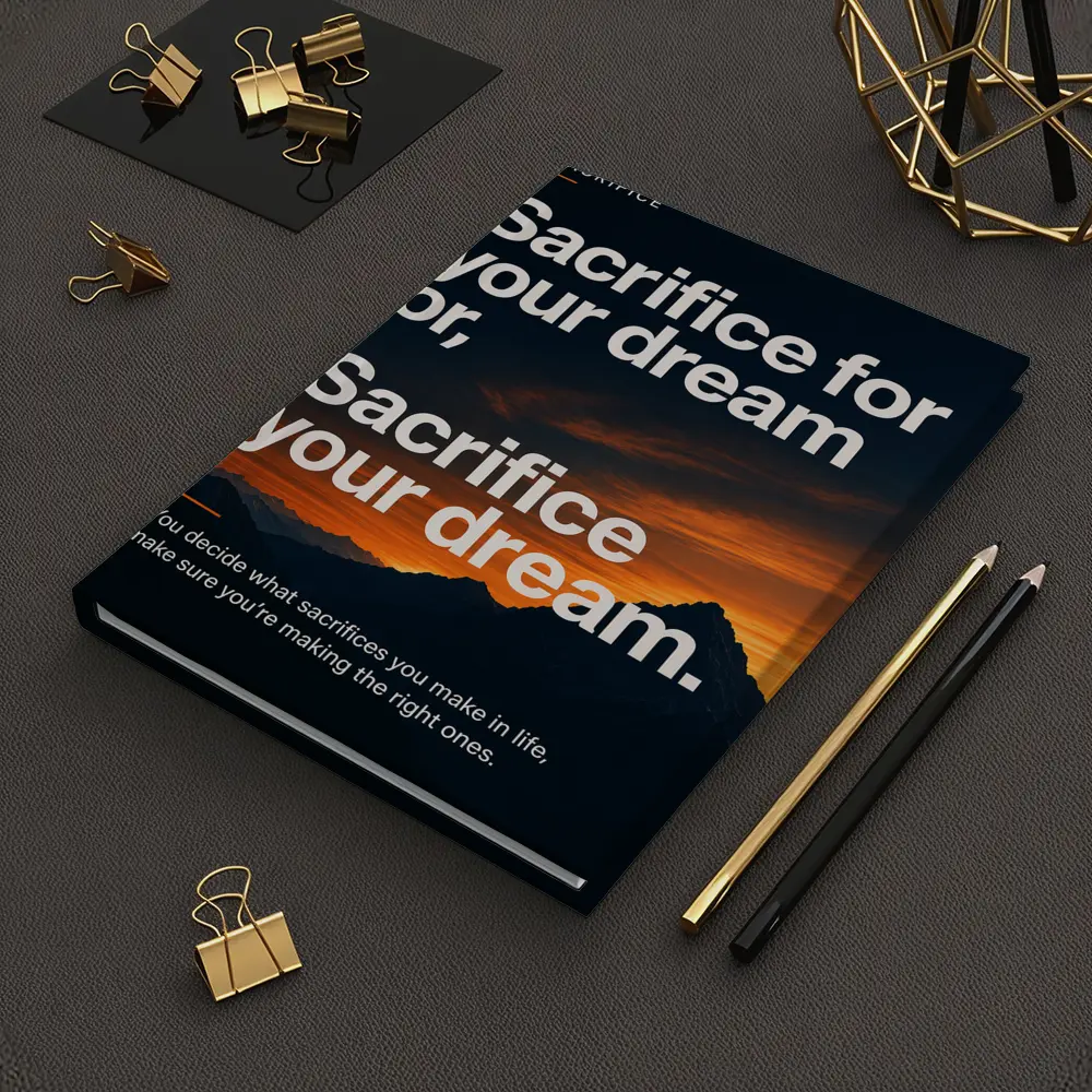 Sacrifice Your Dream Motivational Mountain Sunset – Notebooks